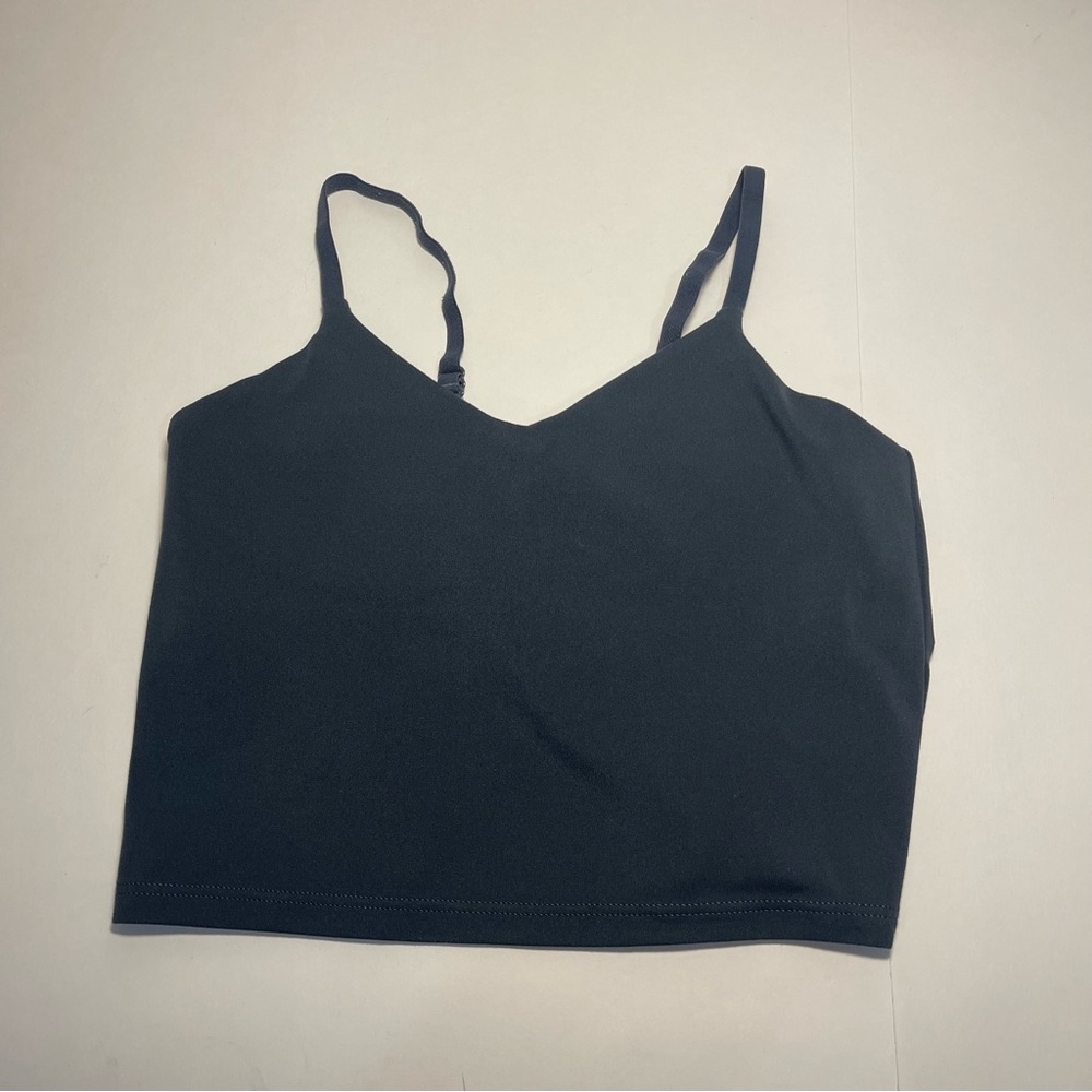 Athleta Girl Elation Cropped Top‎ Girls Size L, 12 With Built In Bra Gray